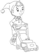 coloriage oui oui passe la tondeuse